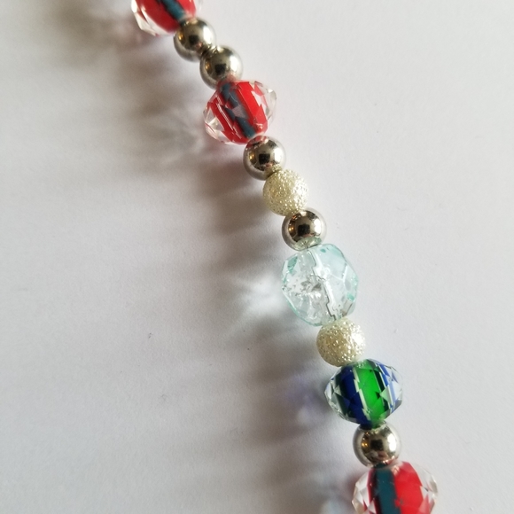Handmade necklace clear and colorful faceted beads sparkly beaded - Picture 13 of 14